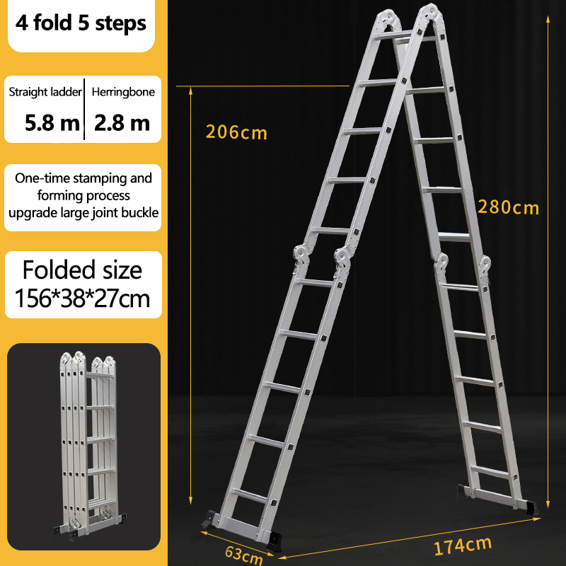CHUANGCHAO Power Step Aluminum Multipurpose MP Ladder 12FT/16FT 20FT