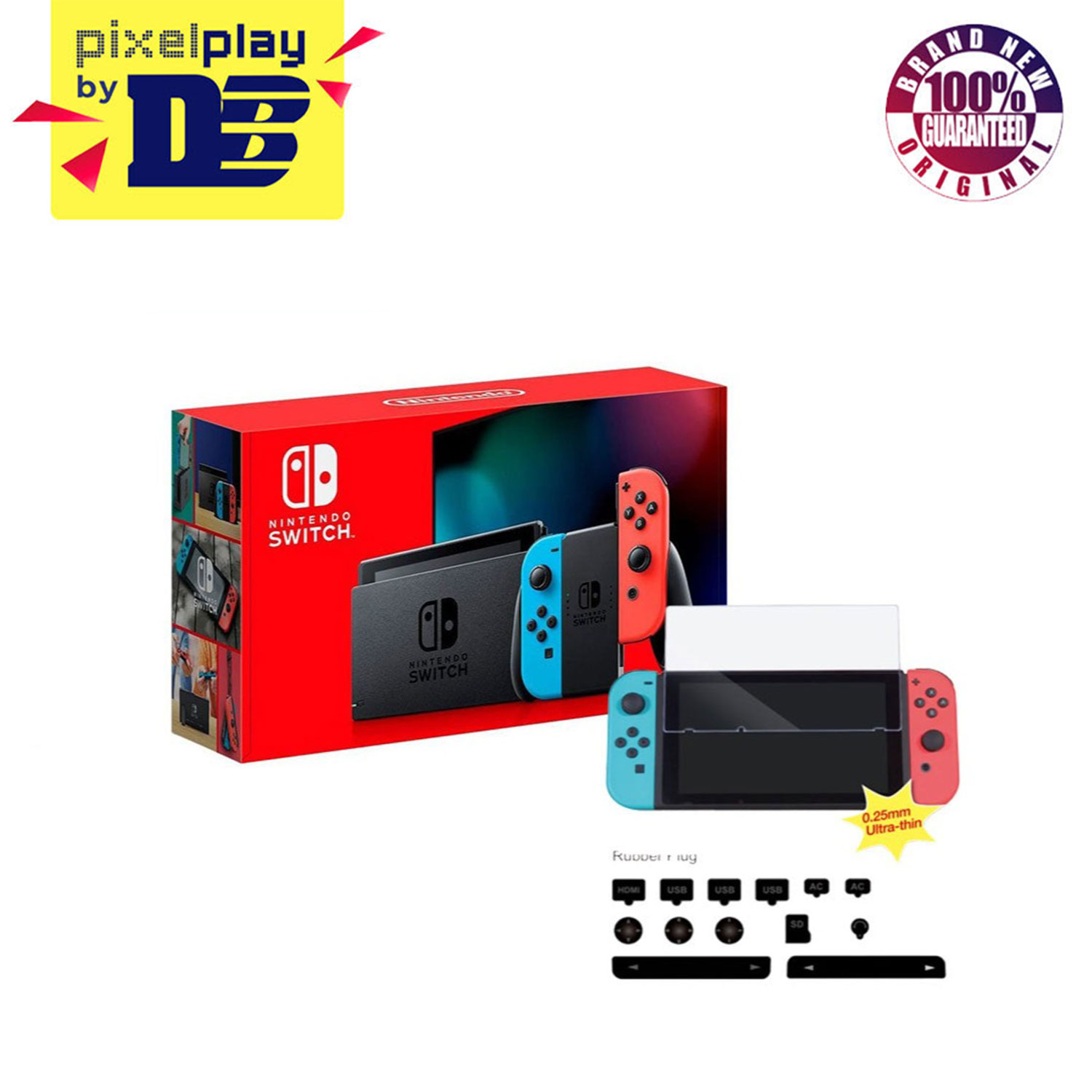 Nintendo Switch Console With Red/Blue Joycon NSW Dobe DustProof Kit (TNS862) Bundle Lazada PH