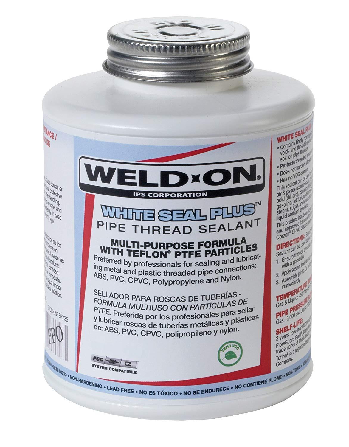 Weldon White Seal Plus Plastic Pipe Thread Sealant 1/4 pint 118ml