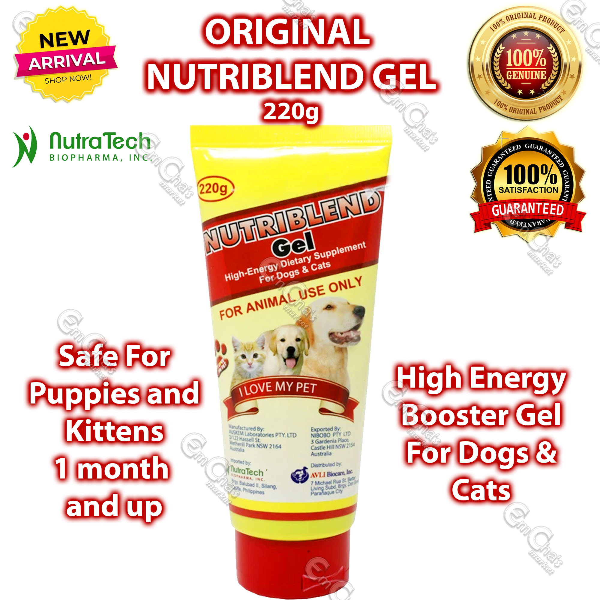 NUTRIBLEND GEL 220g( YellowRed Pack)High Energy Booster for Dogs and