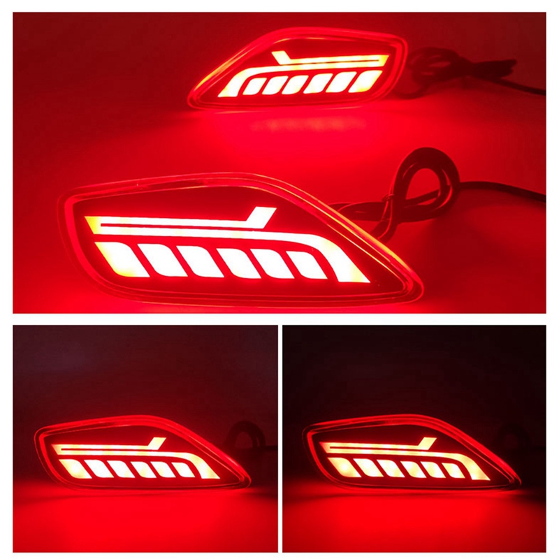 1Pair Car LED Turn Signal Reflector Tail Light Rear Bumper Light Rear Fog Lamp Brake Light for