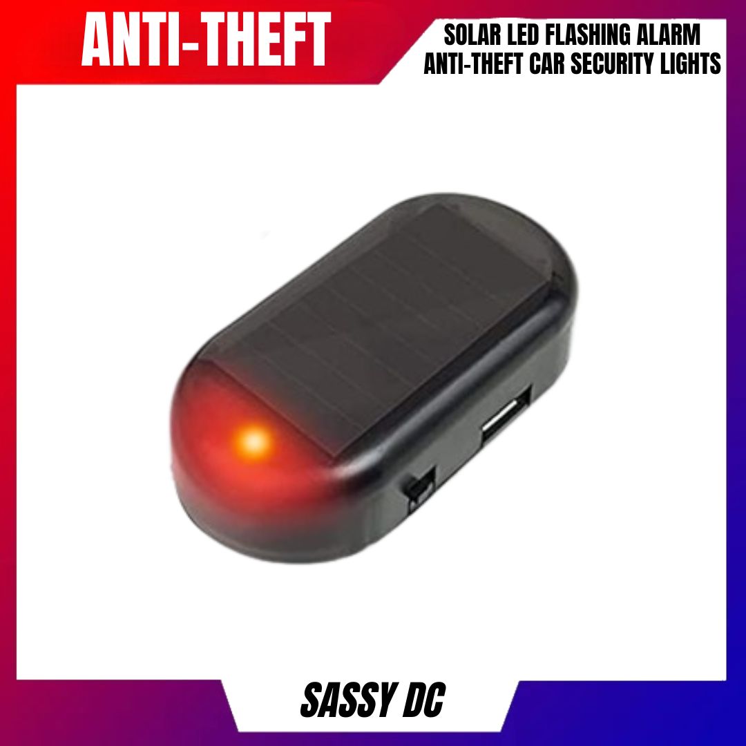 Solar Led Flashing Alarm AntiTheft 5V Car Security Lights Wireless