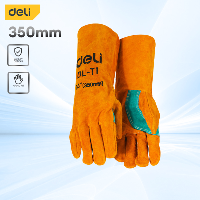 Deli Duty Leather Welding Gloves 14 inches Welder Gloves High
