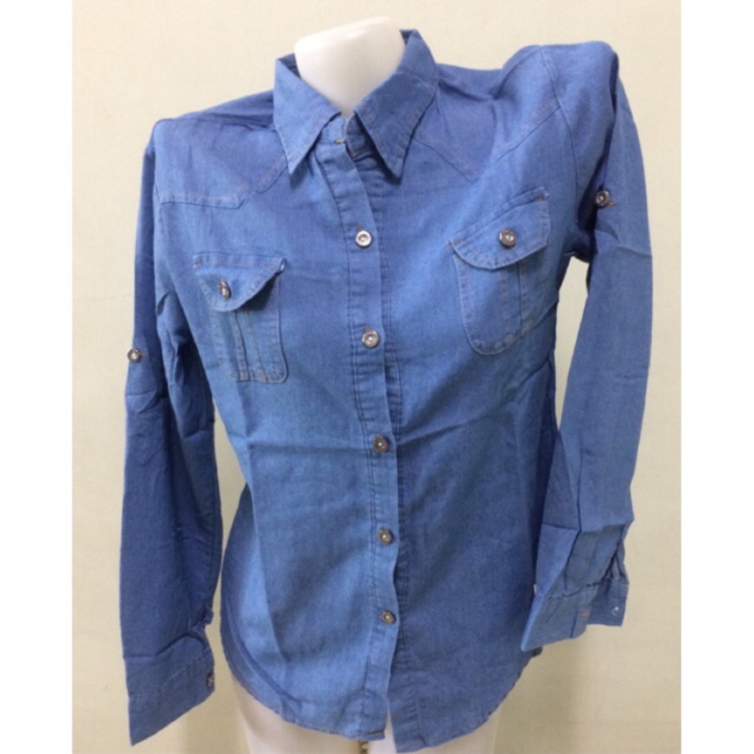 long denim blouse