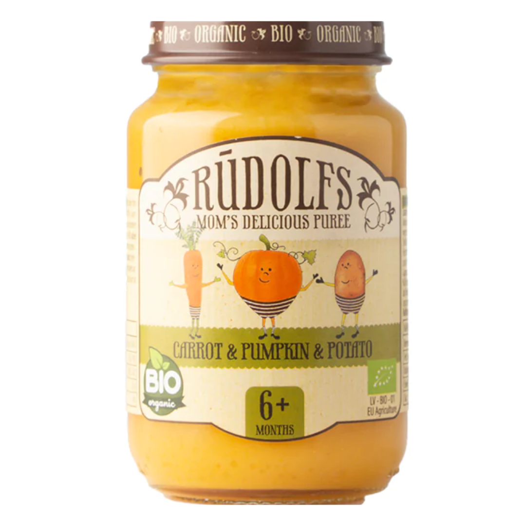 Rudolfs Organic Carrot Pumpkin Potato Puree 6+ Months Stage
