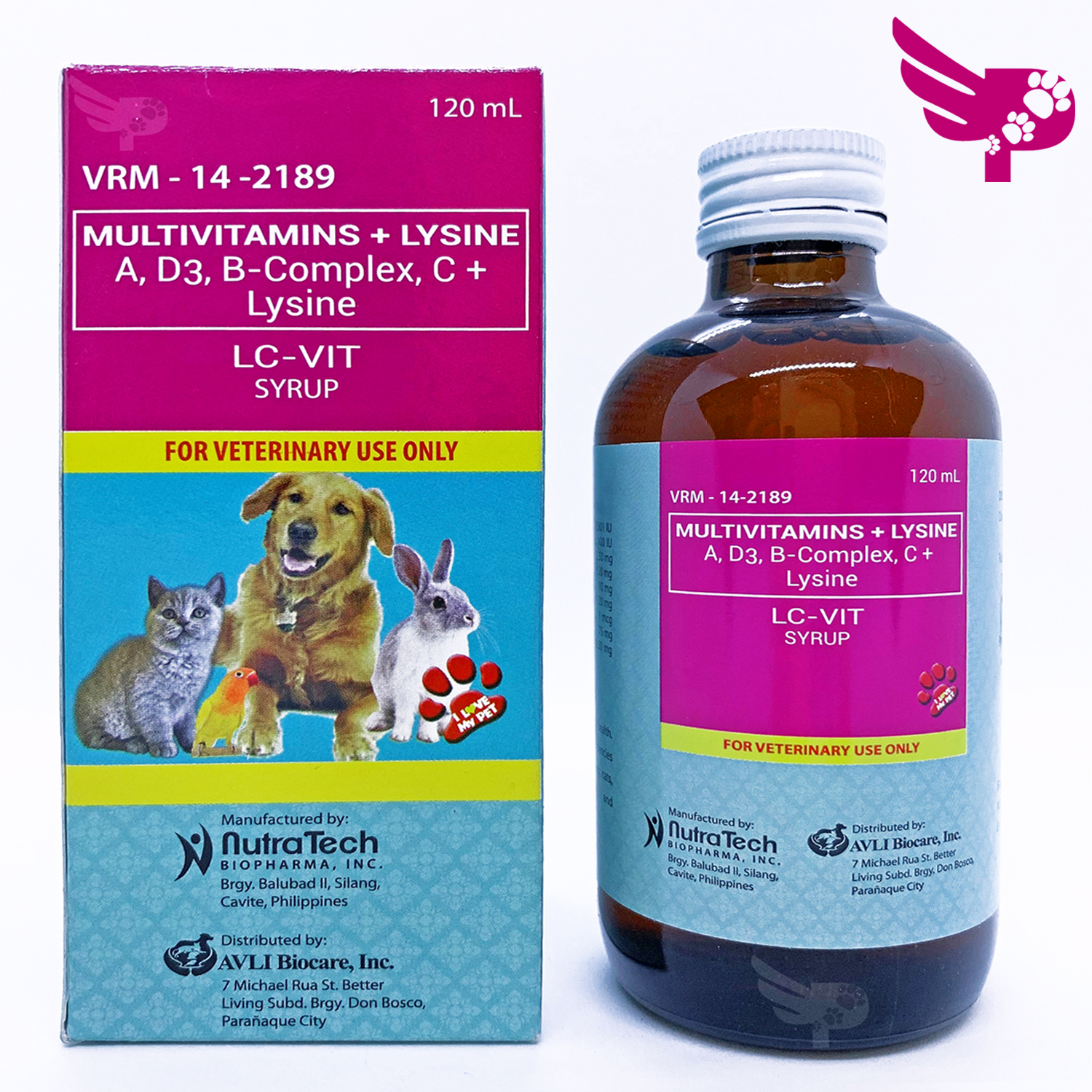 LC VIt 120ml in Plastic Packaging NutraTech Vitamins for pets