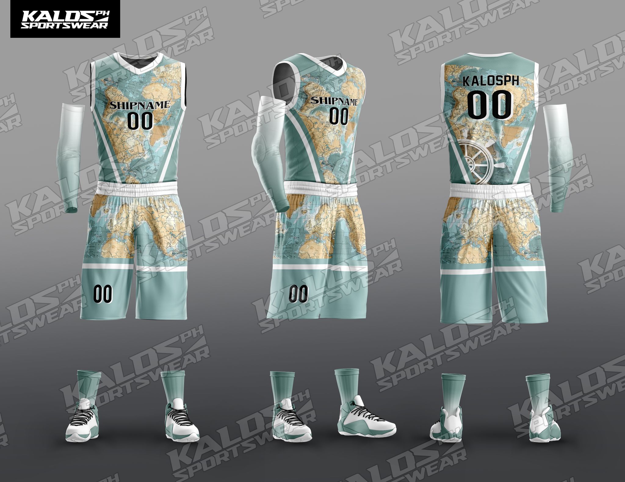 015 SEAFARER MARINE SEAMAN DESIGN BASKETBALL JERSEY SET SANDO AND SHORT