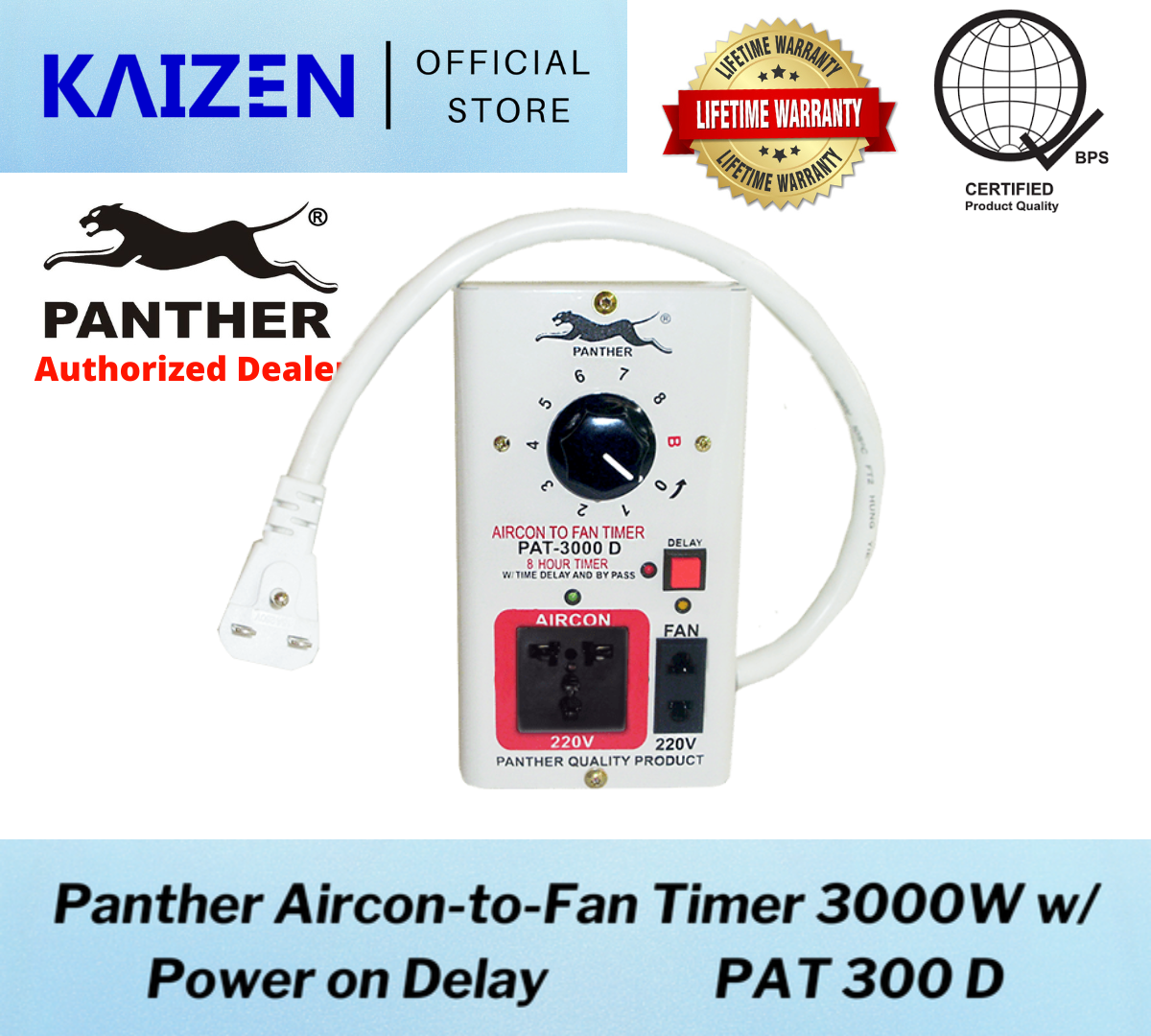 Panther Aircon to Fan Timer with 35 mins Power on Delay and Bypass