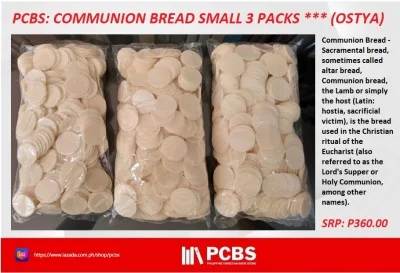 PCBS Communion Bread Small 3 PACKS (Ostya) Lord's Supper Element : Sacramental bread for Church
