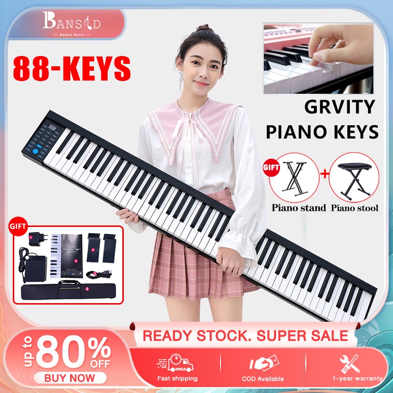 Bansidmusica Smart electric piano 88 keys, bluetooth portable keyboard