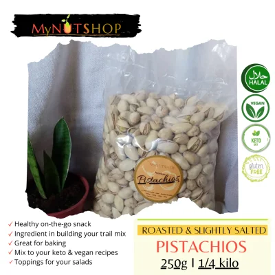 250g ROASTED PISTACHIOS I Pistachios in Shell I Slightly Salted I by MyNUTSHOP