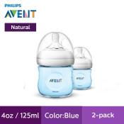 Philips Avent Natural 4Oz Bottle Twin Pack- Blue