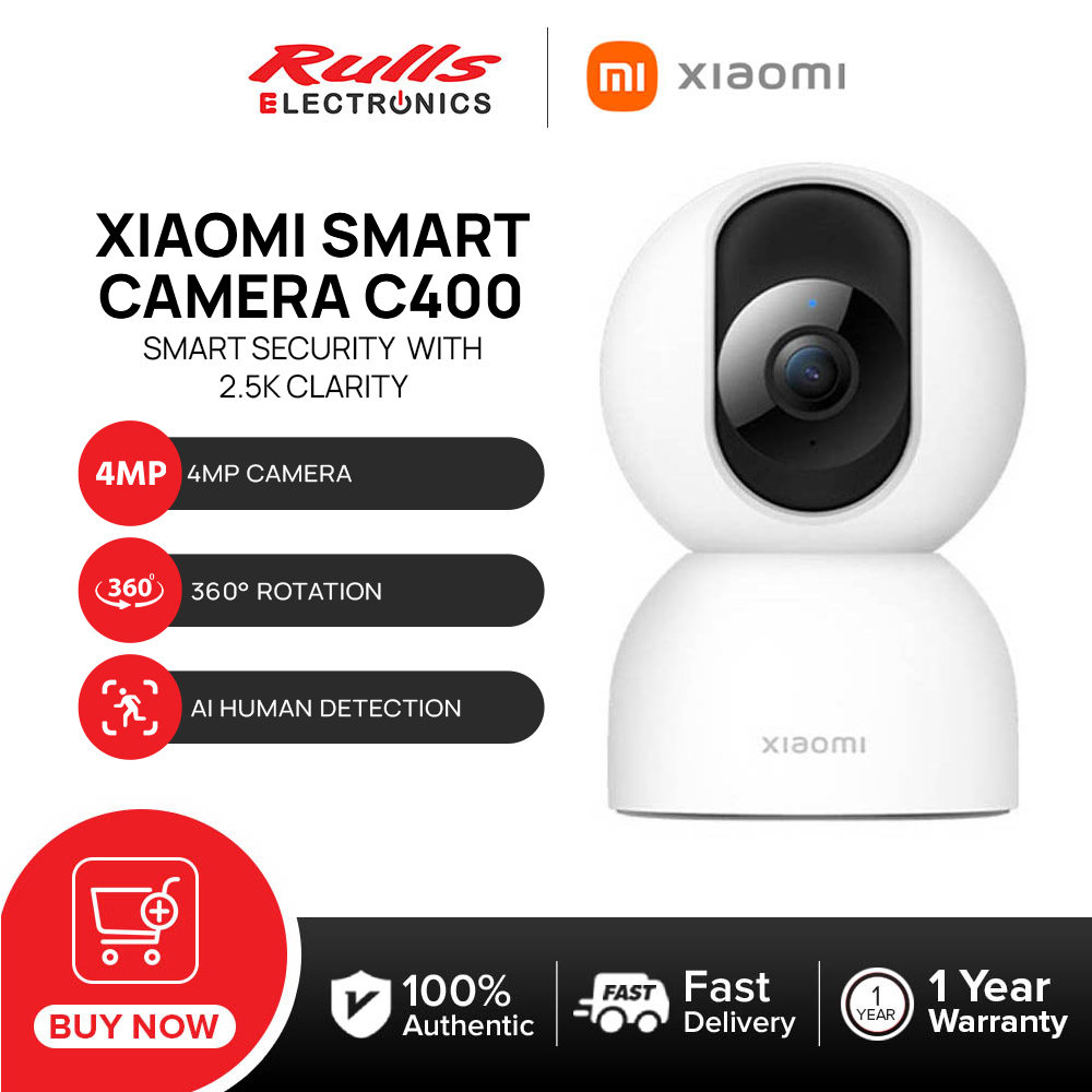 Xiaomi Smart Camera C400, 4MP, Two-way Voice Calls, AI Human Detection, 360° Vision