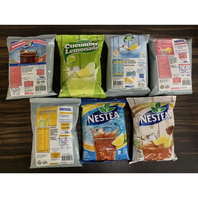 Nestle Juice Nestea House Blend Iced Tea Cucumber Pink Blue Red