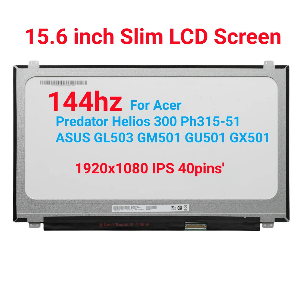 GBOLE Screen Replacement For Acer Predator Helios 300 PH 315-52 B156HAN08.2 15.6" LCD Laptop LED Display Digitizer Panel 1920x1080 40 Pins 144hz Only For Non-Touch Screen - View #6