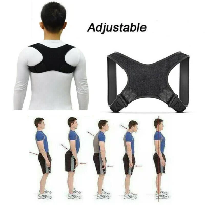 NQSW Black Bad Back Correction Fitness Tools Unisex Back Shoulder Support Lumbar Support Belt Posture Corrector Body Brace Belt