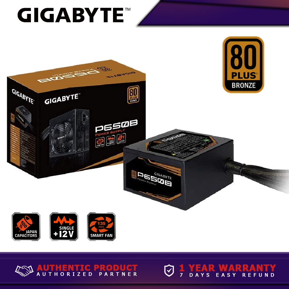 GIGABYTE GPP650B 650W 80+ BRONZE ATX 12V v2.31 80+ Bronze Certified Power Supply Lazada PH
