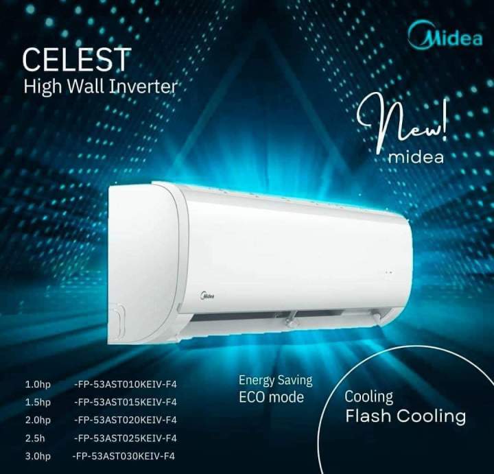 MIDEA CELEST SERIES SPLIT TYPE INVERTER AIRCON HP FP