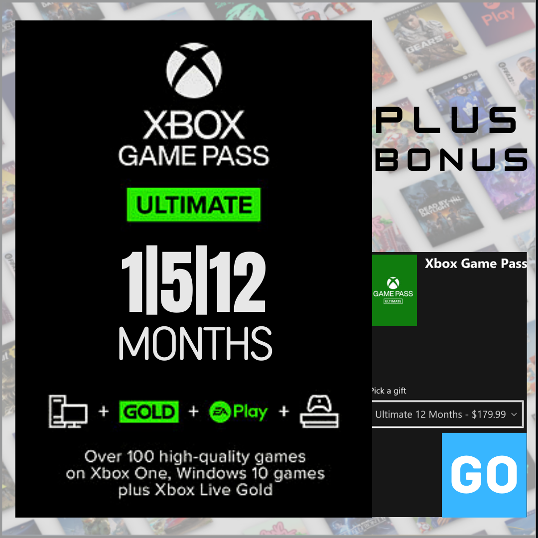 Game pass ultimate + bonus! 12 mos. Xbox