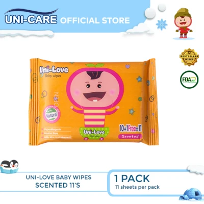 UniLove Powder Scent Baby Wipes 11's Pack of 1