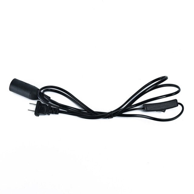 Lamp Bases 1.8M Power Cord Cable E14Lamp Bases EU plug with switch wire for LED Bulb E27 Hanglamp Suspension Socket Holder Color: Black; Base Type: Type B E27 