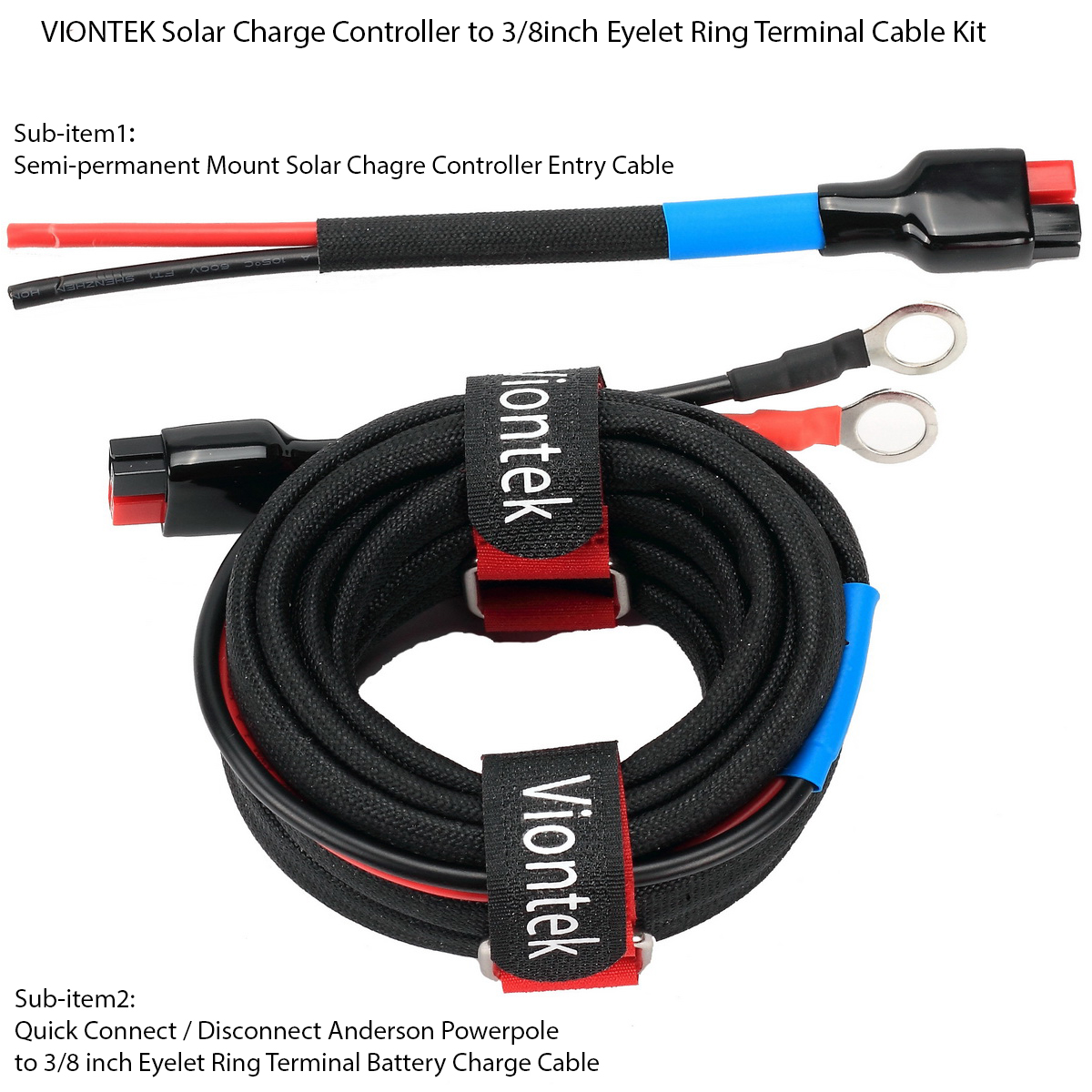 VIONTEK Quick Connect /Disconnect Solar RV to Controller Charge Cable 12-29V 30A 