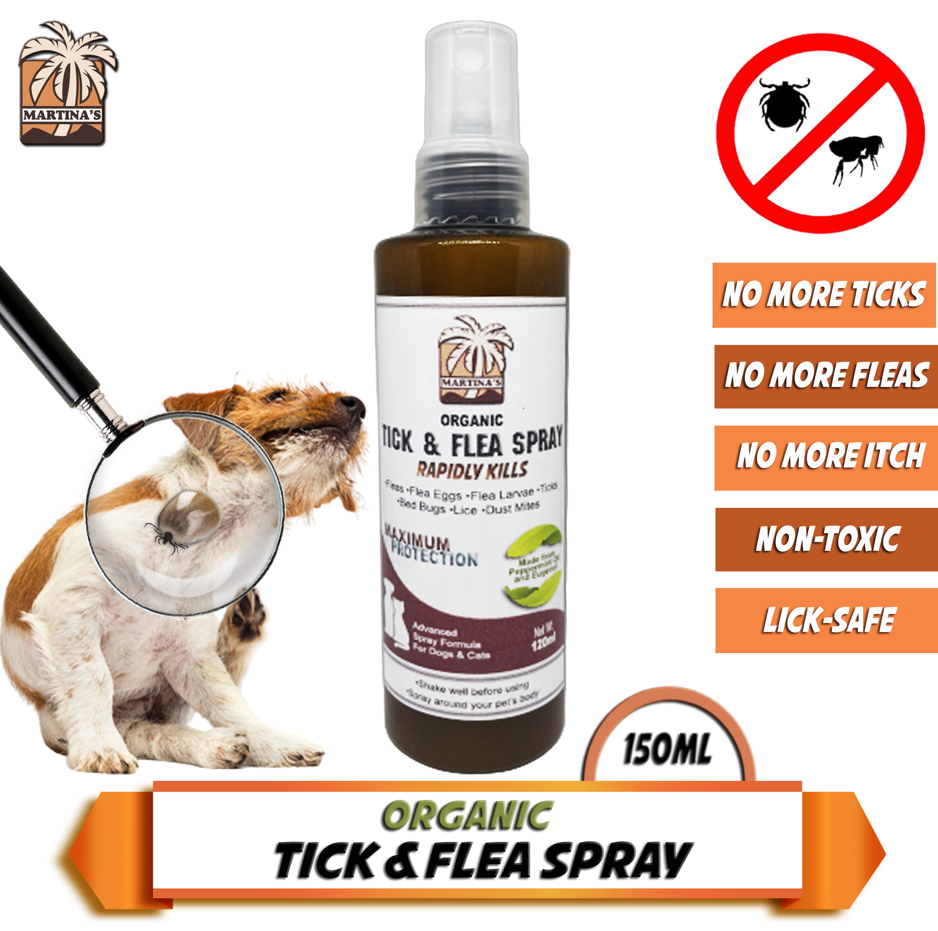 ORGANIC ANTI TICK AND FLEA Martina's Ticks and Fleas Killer for dogs