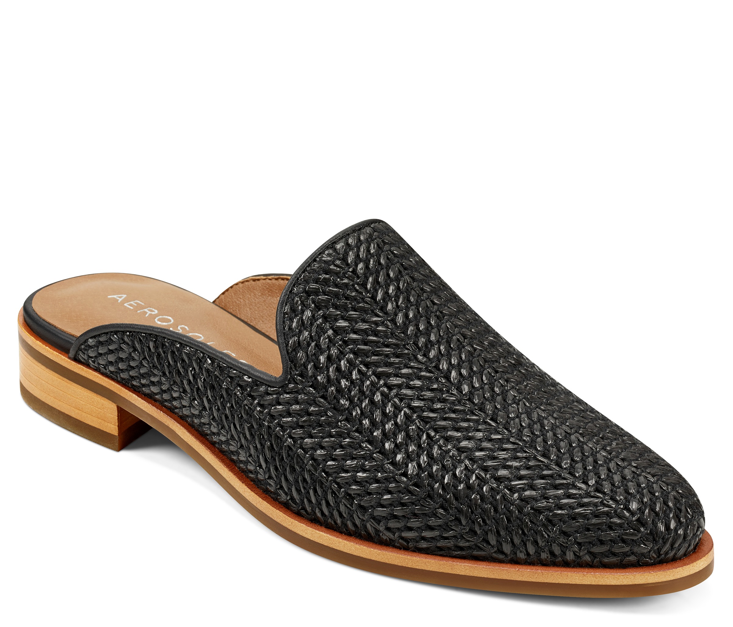black slip on mules