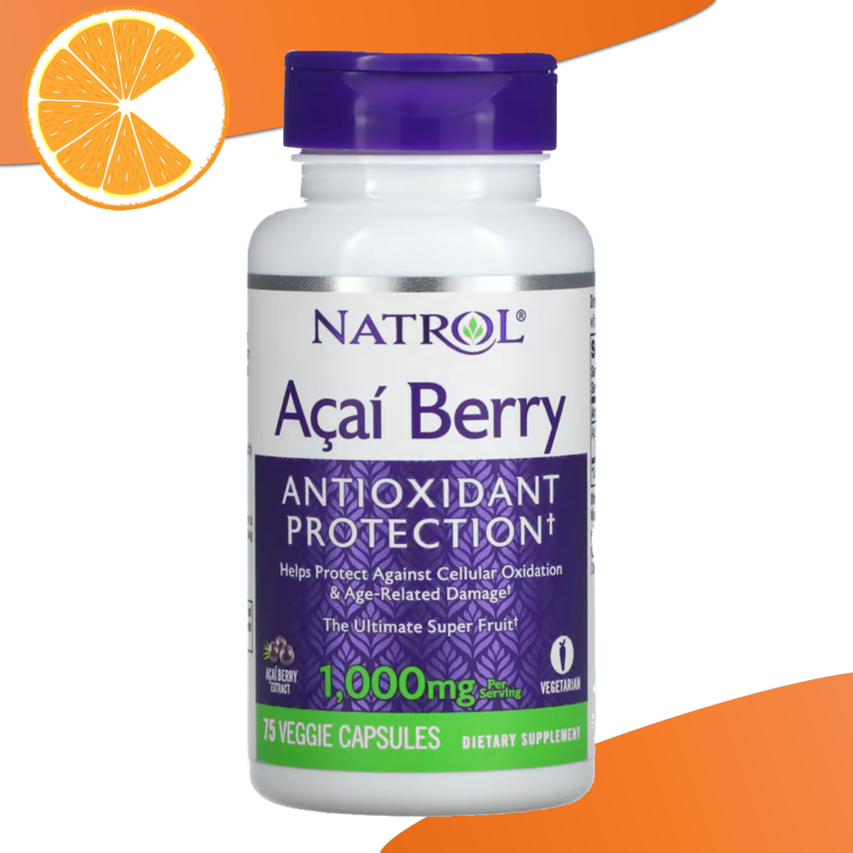 Natrol Acai Berry Diet 500mg 60 Capsules / Antioxidant Protection