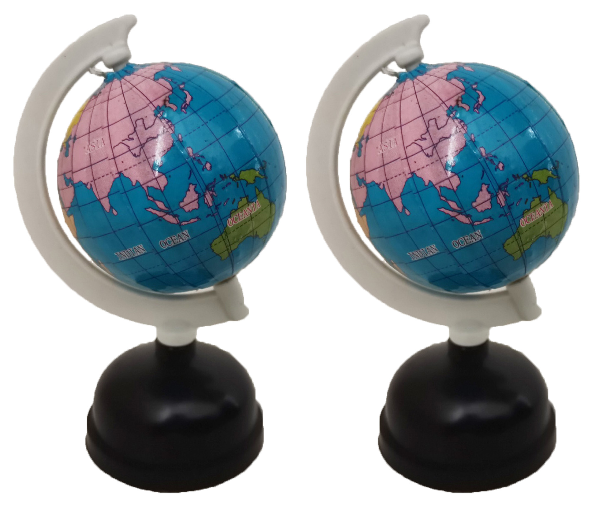Rotating Globe 10.6cm Mini World Atlas Map Swivel Earth Geography Desk Accessory 