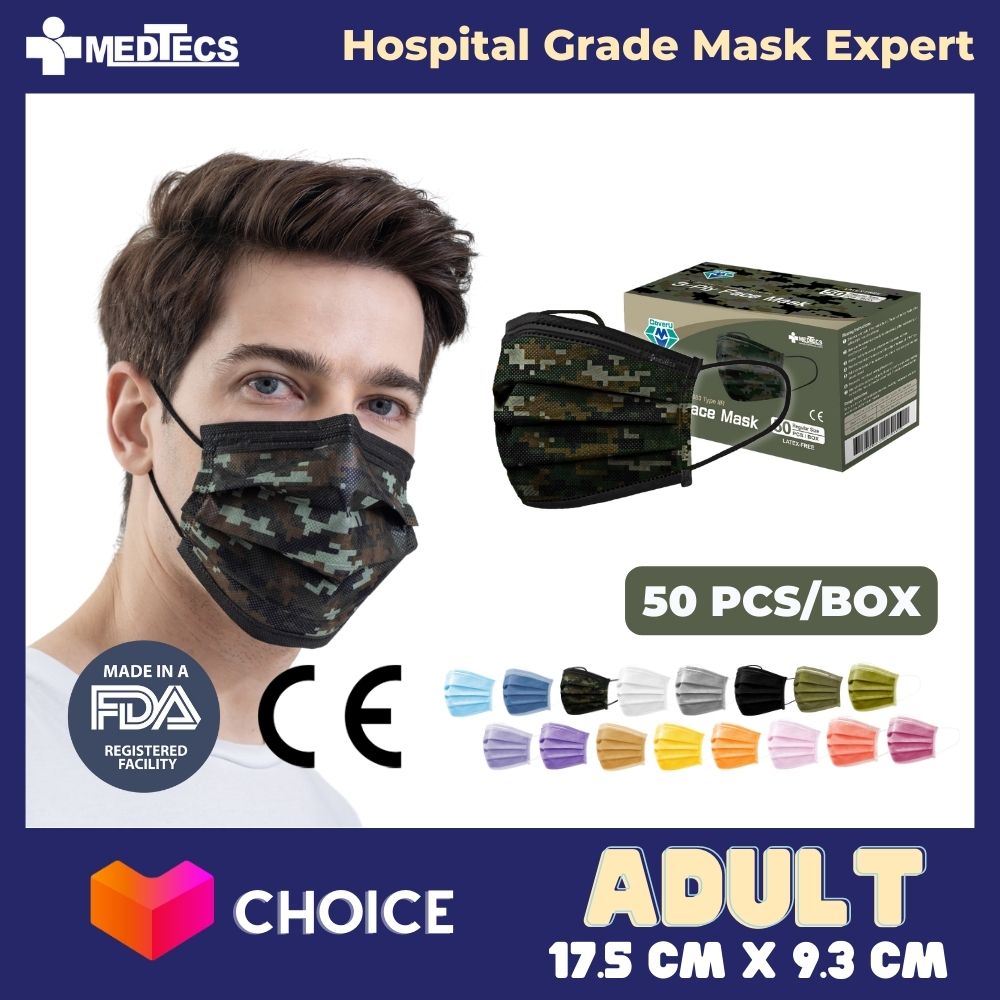 Camo green Color Surgical Facemask 3ply FDA Approved Medical Grade Face