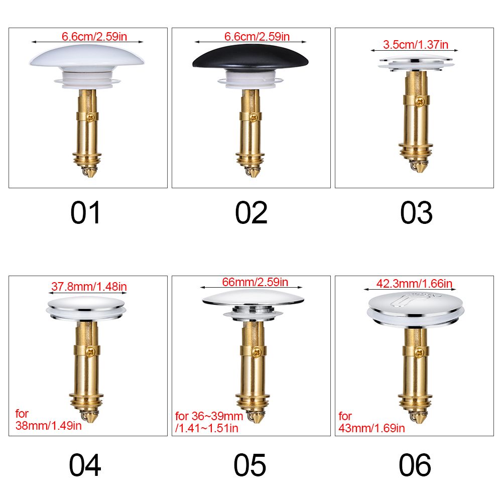 HETU070703. Bathroom Accessories Explosion-proof Universal High Quality Material Size Sink Drain Stopper Wash Basin Bounce Drain Filter Push Up and Down Sink Drain Plug