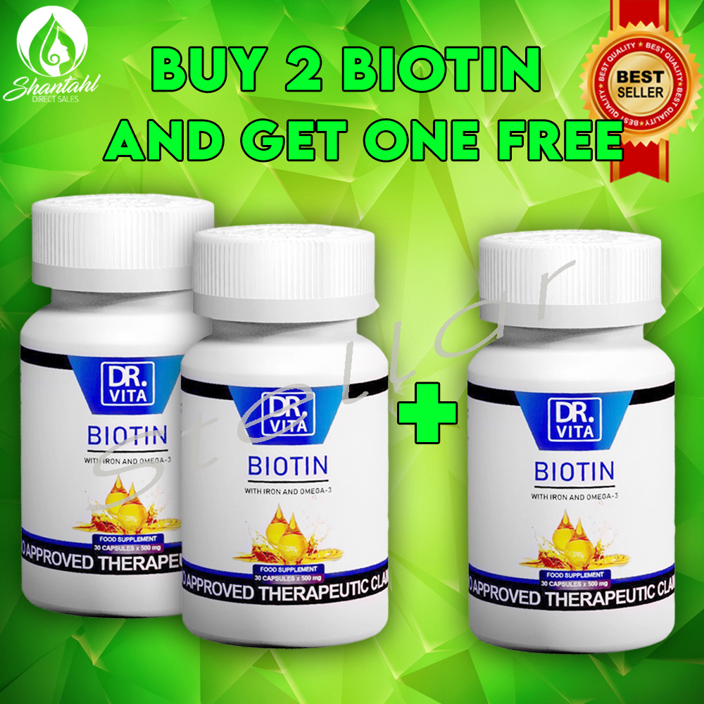 BUY 2 GET 1 FREE! DR.VITA BIOTIN with Iron and Omega 3 for MEN Anti