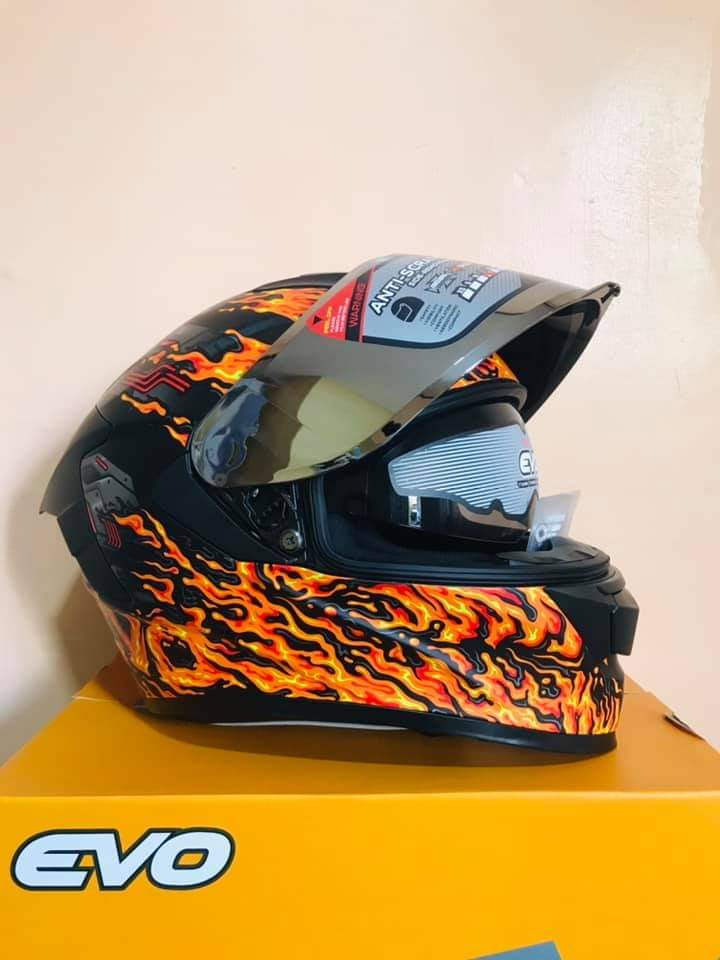 Evo Gt Pro Reaper Dual Visor Full Face Helmet Silver Lens Lazada Ph