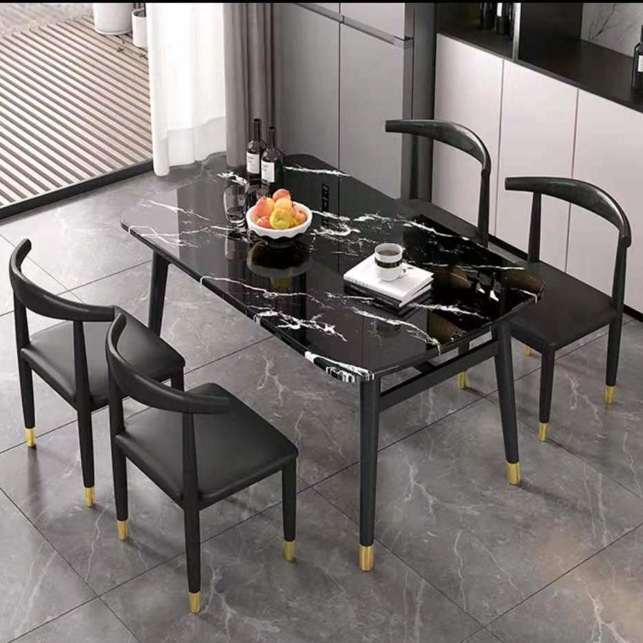 120*60CM Table and Chairs Combination 1 Table 4 Chairs Restaurant Home