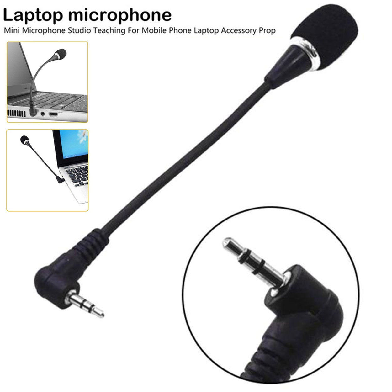 3.5mm Flexible Microphone Mic For PC Laptop Notebook Lazada PH