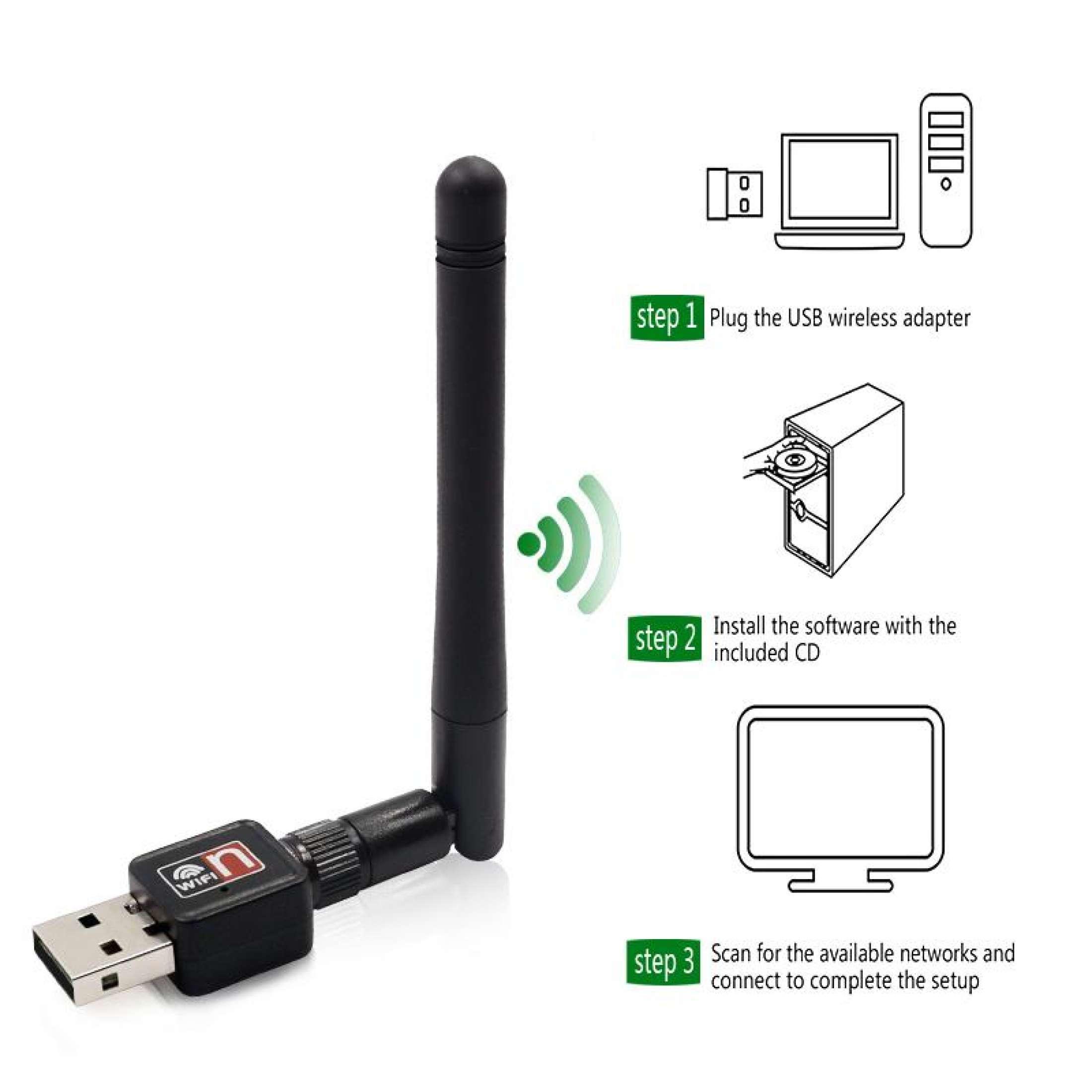 Estresante Probablemente Triatleta COD USB WiFi Adapter 300mbps Mini Network Card 2dBi Wi-Fi Adapter PC WiFi  Antenna WiFi Dongle 2.4G USB Ethernet WiFi Receiver Can be connected to a  computer / mobile phone / TV