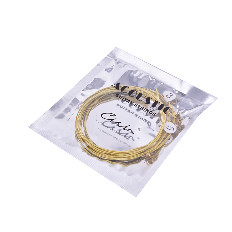 Greenwind 6pcs/set Universal Acoustic Guitar String Brass Hexagonal Steel Core Strings For