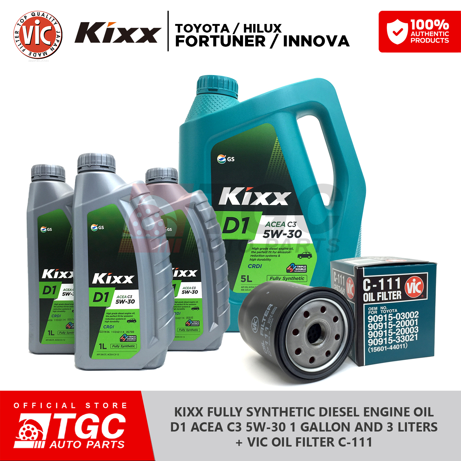 KIXX Fully Synthetic Diesel Engine Oil D1 ACEA C3 5W30 Change Oil