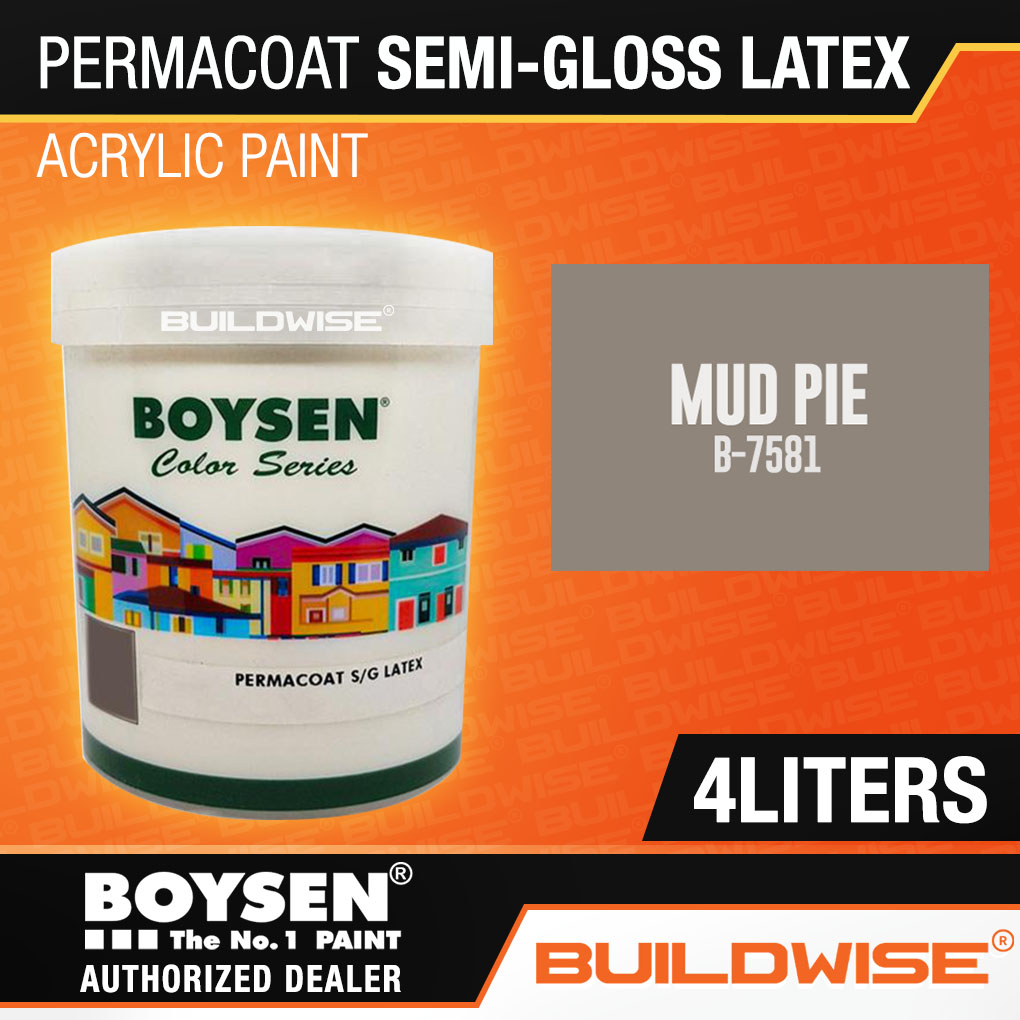 Boysen Permacoat Semi-Gloss Latex Paint 4L / 4 Liters B-7501 To B-7588 ...