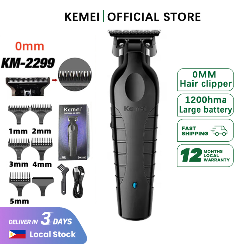 Kemei KM-2299 Cordless Trimmer Type-c Rechargeable Electric Hair Clipper  Barber Zero Gapped Finish Hair Cutting Machine 7000RPM | Lazada PH