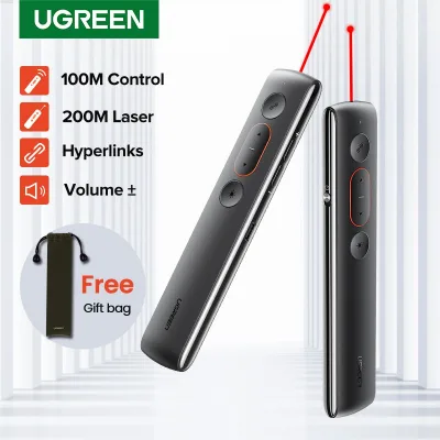 ♤ UGREEN Remote Controller Presenter Wireless 2.4GHz U Control Pen For Win 10 8 7 XP Projector Powerpoint PPT Laser