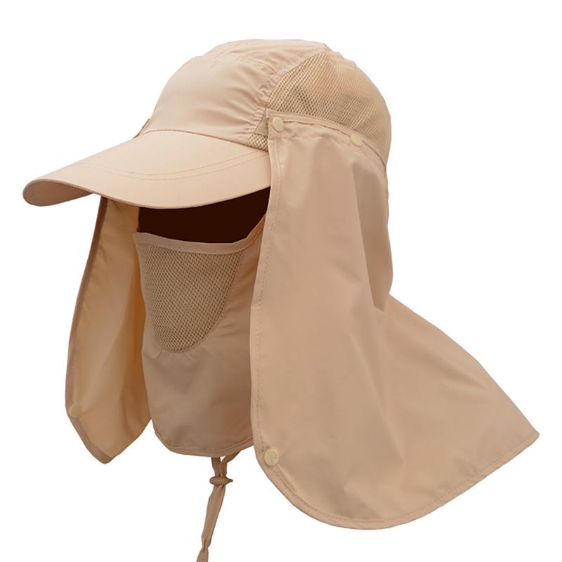 Outdoor Sports Hiking sun visor Hat UV Summer Sun Hat Protection Face Flap  360° Fishing Hat with face shield Neck Cover Fishing Sun Protect UPF 50+ Cap  for Men Women