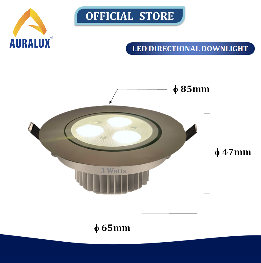 Auralux LED Downlight Recessed Directional Pinlight 3W/5W/Daylight ...