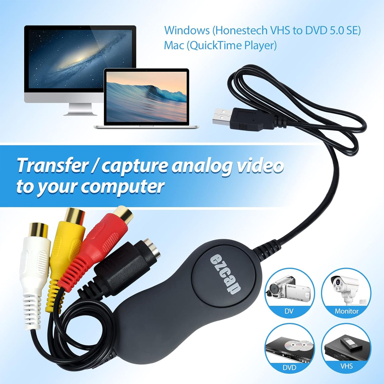 Ezcap 159 USB Audio Video Capture Recording Card CVBS