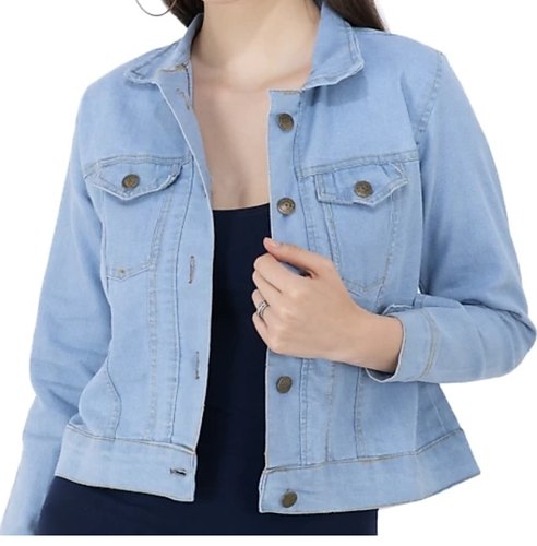 LA CASA Denim Jacket For Women - Full Sleeve Blue Jeans Jacket for Girl-anthinhphatland.vn