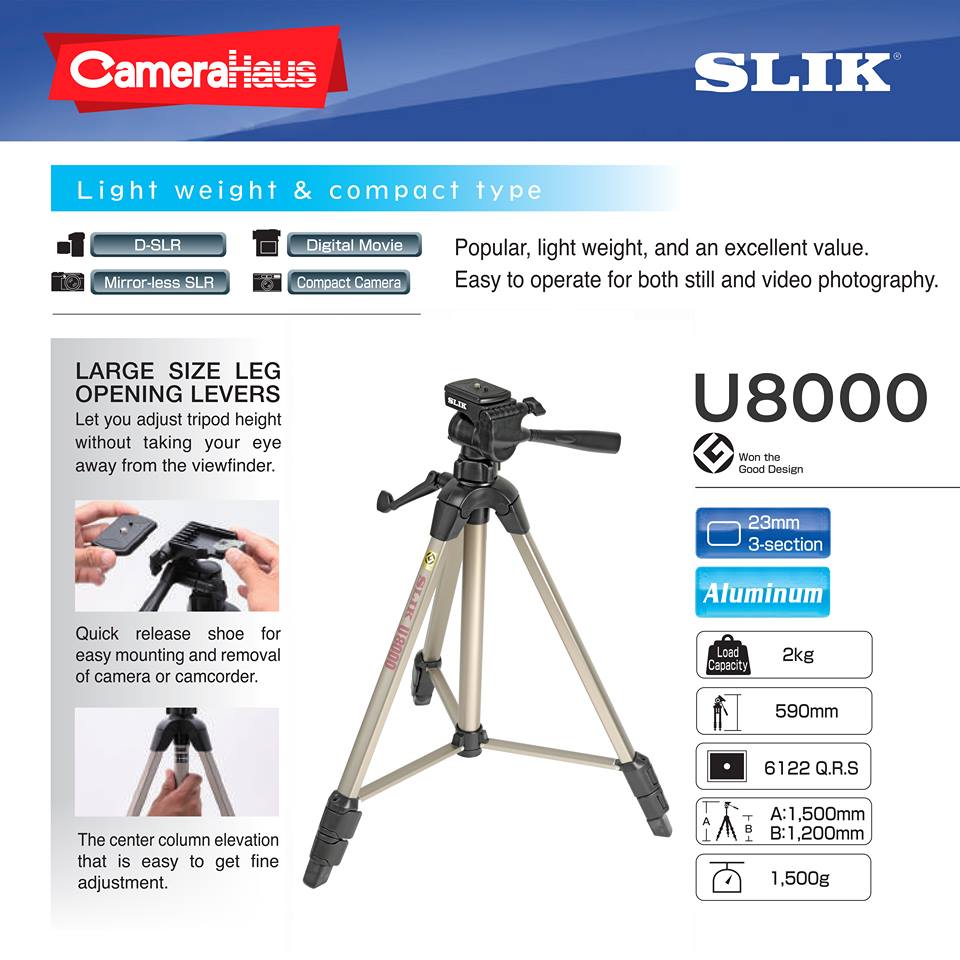SLIK U8000 (3Way Head) Lazada PH