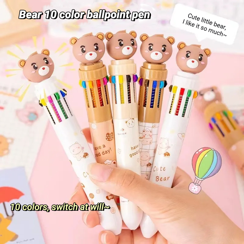 Kawaii Little Bear Retractable Gel Pens, Cute Pens, Bear Pen Set
