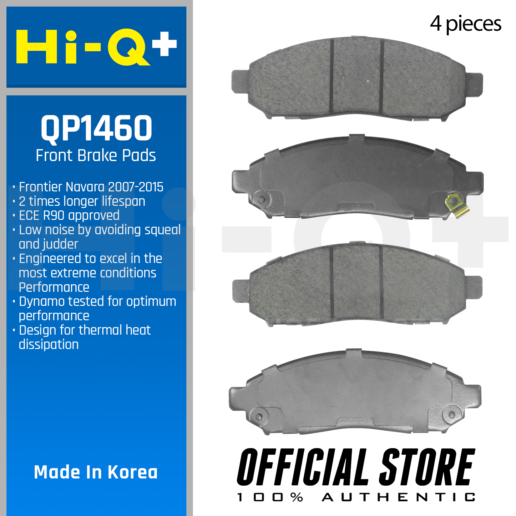 Hi-Q+ Severe Duty Brake Pads for Nissan Frontier Navara QP1460 HiQ ...