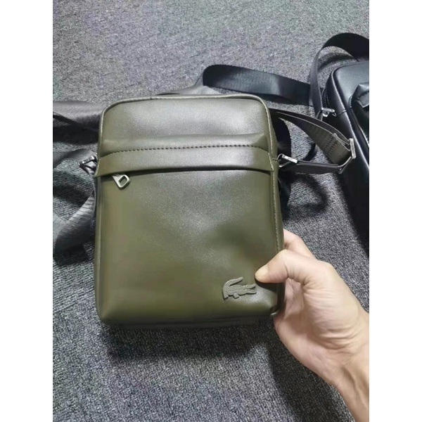 ♟Mens bag Lacoste sling bag leather material☟ | Lazada PH